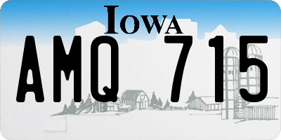 IA license plate AMQ715