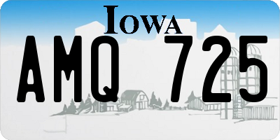IA license plate AMQ725