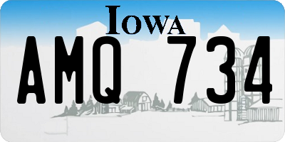 IA license plate AMQ734