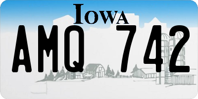 IA license plate AMQ742