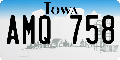 IA license plate AMQ758
