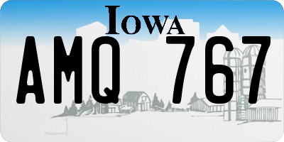 IA license plate AMQ767