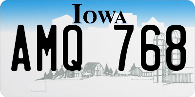 IA license plate AMQ768