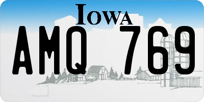 IA license plate AMQ769