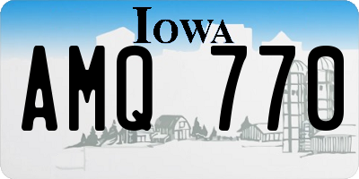 IA license plate AMQ770