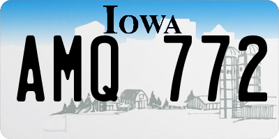 IA license plate AMQ772