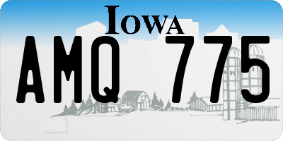 IA license plate AMQ775