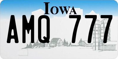 IA license plate AMQ777