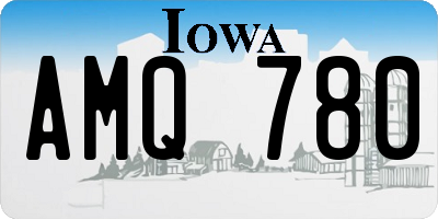 IA license plate AMQ780