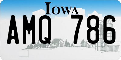 IA license plate AMQ786