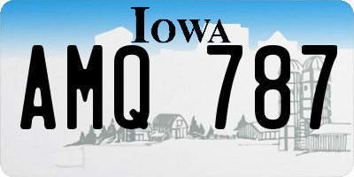 IA license plate AMQ787