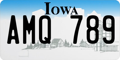IA license plate AMQ789