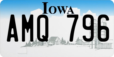 IA license plate AMQ796