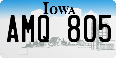 IA license plate AMQ805