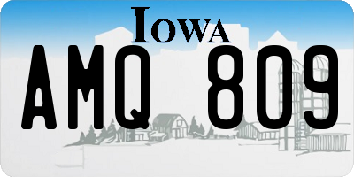 IA license plate AMQ809