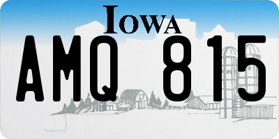 IA license plate AMQ815
