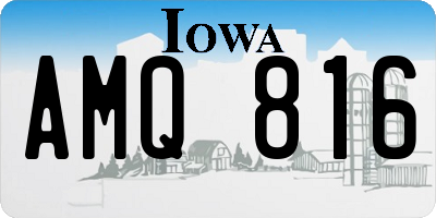 IA license plate AMQ816