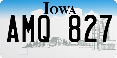 IA license plate AMQ827