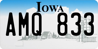 IA license plate AMQ833