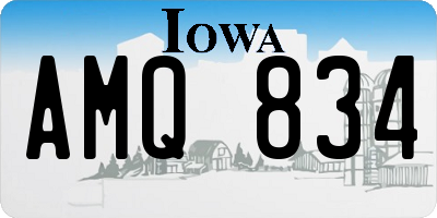 IA license plate AMQ834
