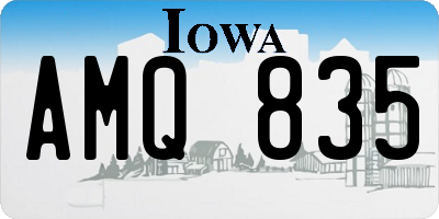 IA license plate AMQ835
