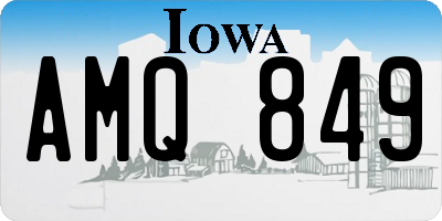IA license plate AMQ849