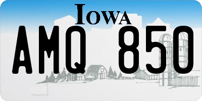 IA license plate AMQ850