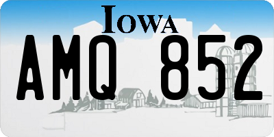 IA license plate AMQ852