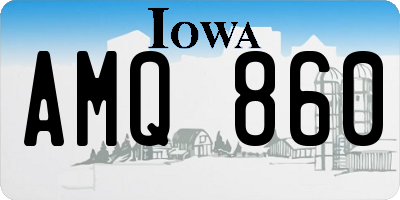 IA license plate AMQ860