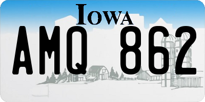 IA license plate AMQ862