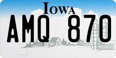 IA license plate AMQ870