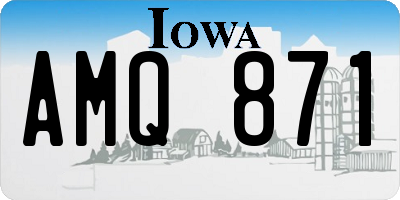 IA license plate AMQ871