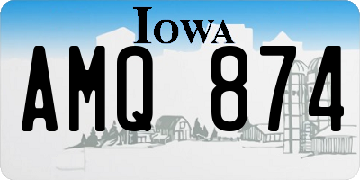 IA license plate AMQ874