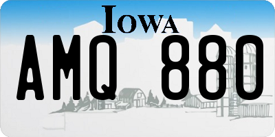 IA license plate AMQ880