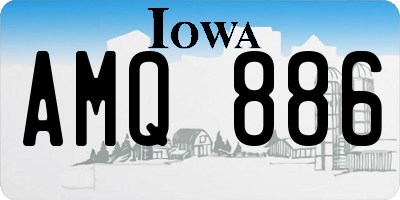 IA license plate AMQ886