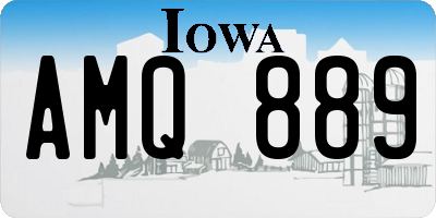 IA license plate AMQ889