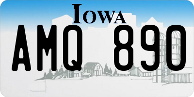 IA license plate AMQ890