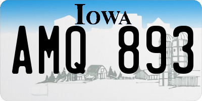 IA license plate AMQ893
