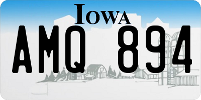 IA license plate AMQ894