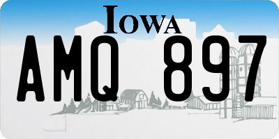 IA license plate AMQ897