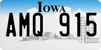 IA license plate AMQ915