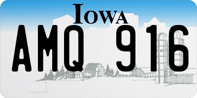 IA license plate AMQ916
