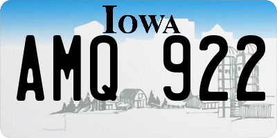 IA license plate AMQ922