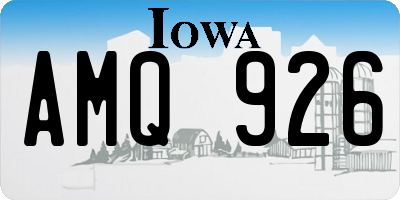 IA license plate AMQ926