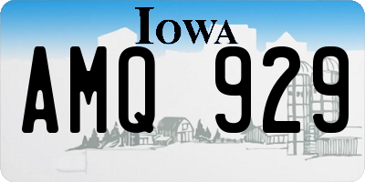 IA license plate AMQ929