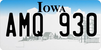 IA license plate AMQ930