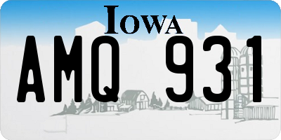 IA license plate AMQ931