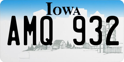IA license plate AMQ932