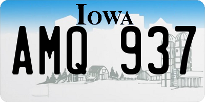 IA license plate AMQ937