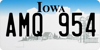 IA license plate AMQ954